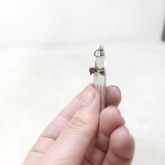 Vintage 925 Sterling Silver Brooch Pendant Taxco Mexico Abalone Inlay Greek Key - Picture 9 of 9